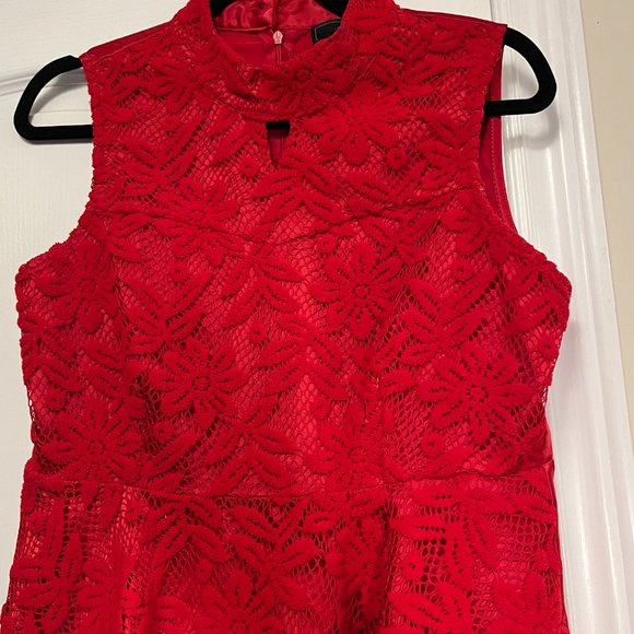 Red lace top from Hong Kong only used once or twice - Picture 4 of 5